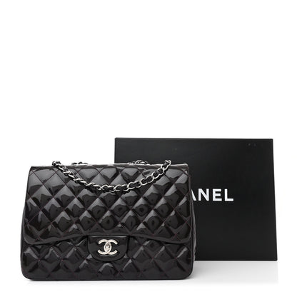 Chanel Patent Quilted Jumbo Single Flap Plum 15 of 15