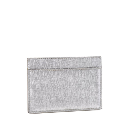 Saint Laurent Grain De Poudre Card Case Argento 3 of 9