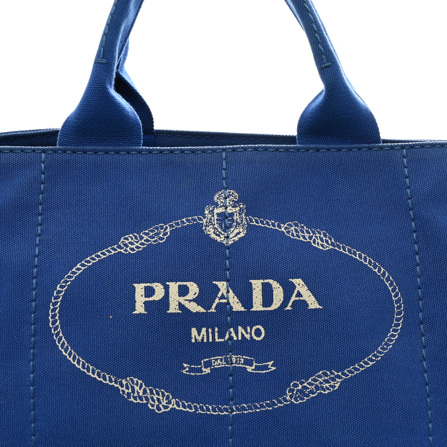 Prada Canapa Logo Tote Cobalto 1819028 – FASHIONPHILE