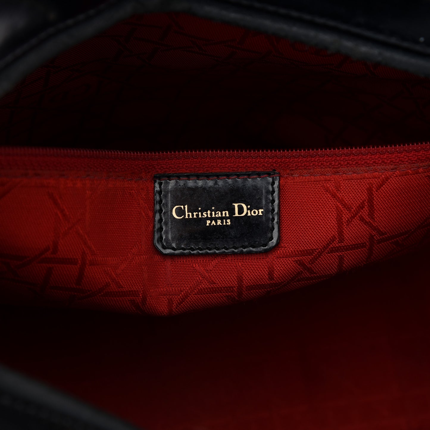 Patent Cannage Large Lady Dior Black