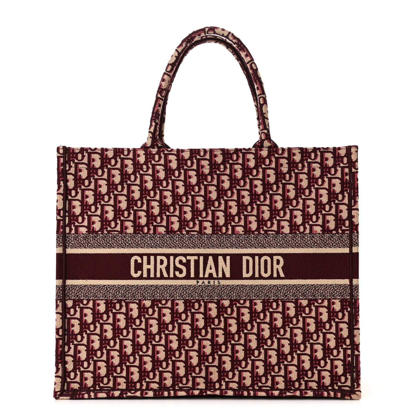 Oblique Large Book Tote Burgundy Multicolor