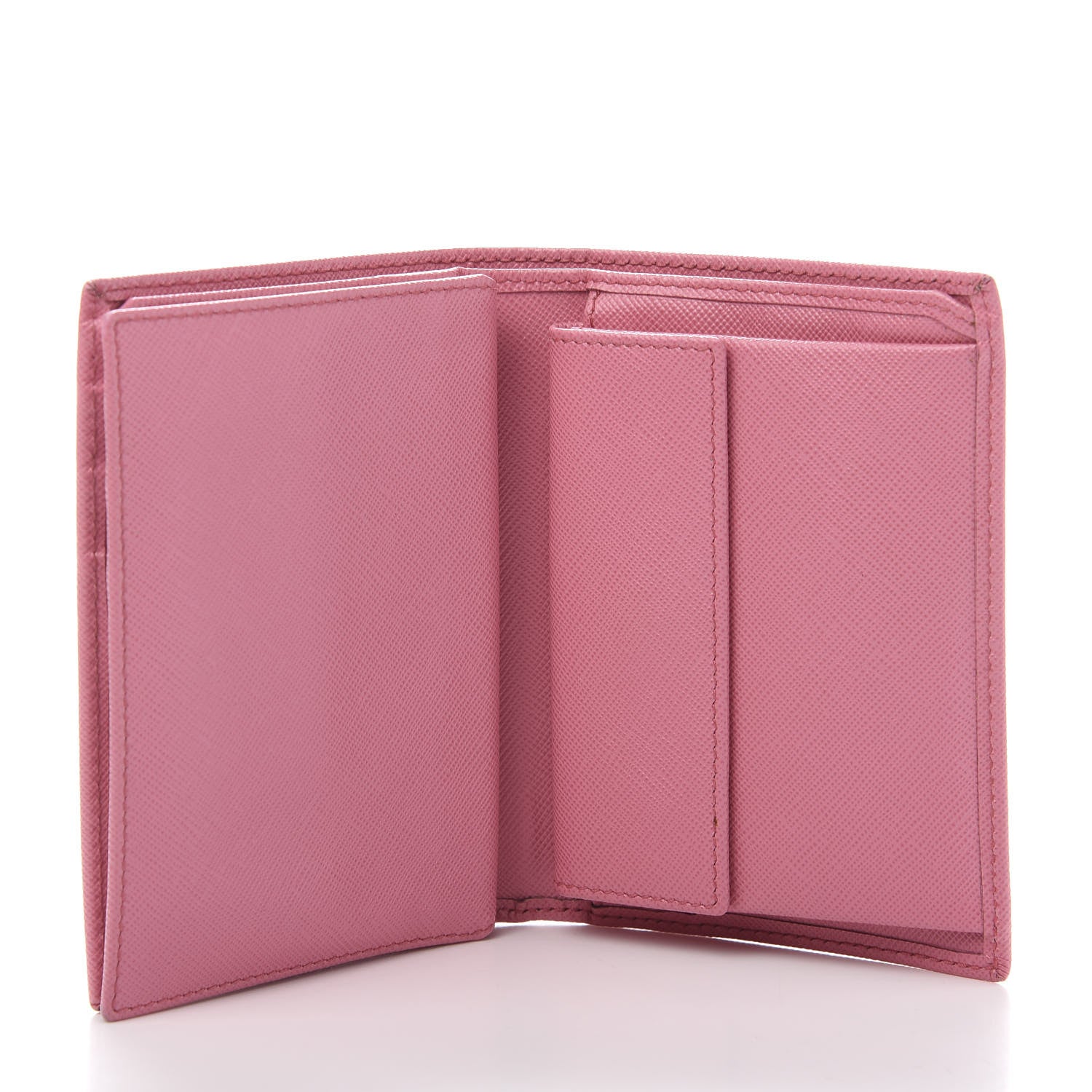 Prada Saffiano Metal Bi-Fold Wallet Begonia 7 of 10
