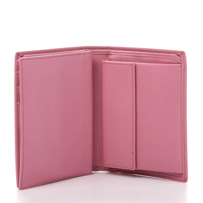 Prada Saffiano Metal Bi-Fold Wallet Begonia 7 of 10