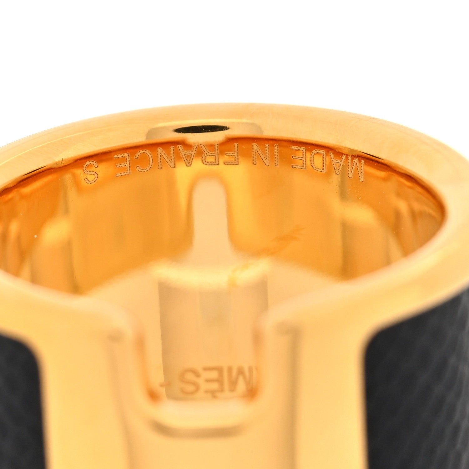 Hermes Madame Calfskin Large Olympe Ring S Black 5 of 6