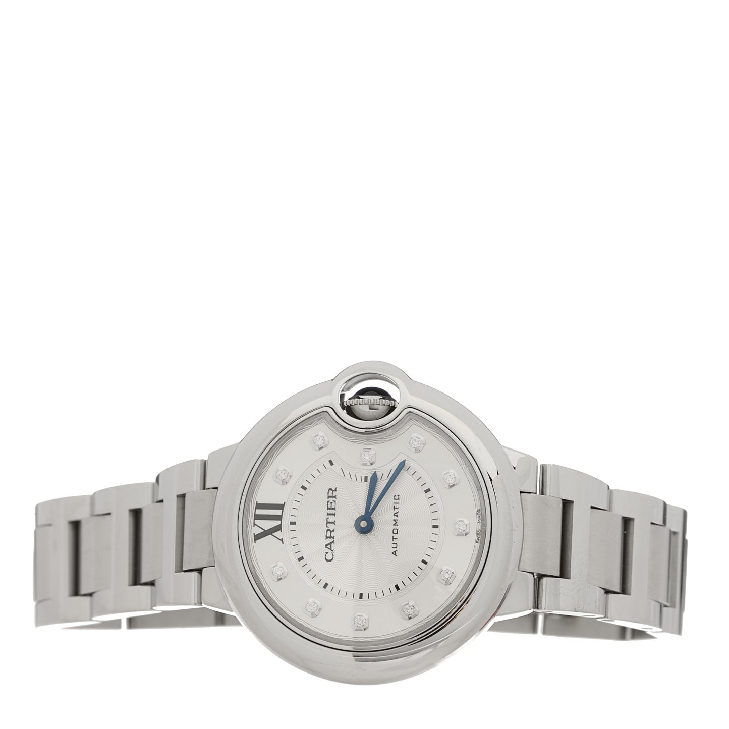 Stainless Steel Diamond 33mm Ballon Bleu De Cartier Automatic Watch