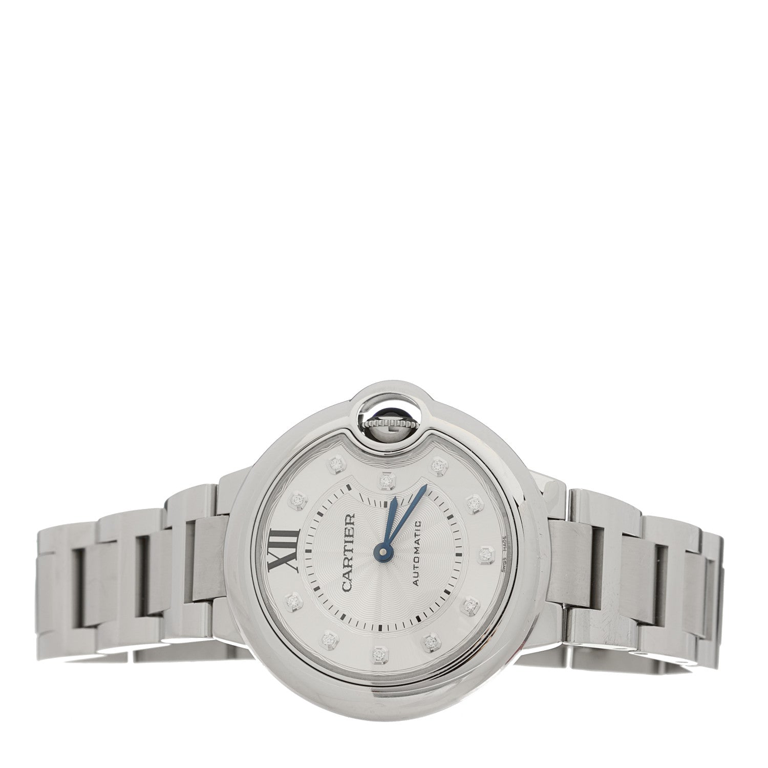 Cartier Stainless Steel Diamond 33mm Ballon Bleu De Cartier Automatic Watch 2 of 5