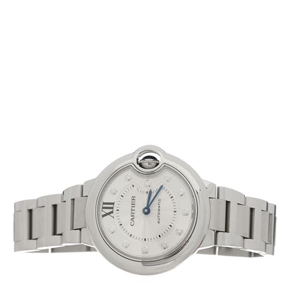 Cartier Stainless Steel Diamond 33mm Ballon Bleu De Cartier Automatic Watch 2 of 5