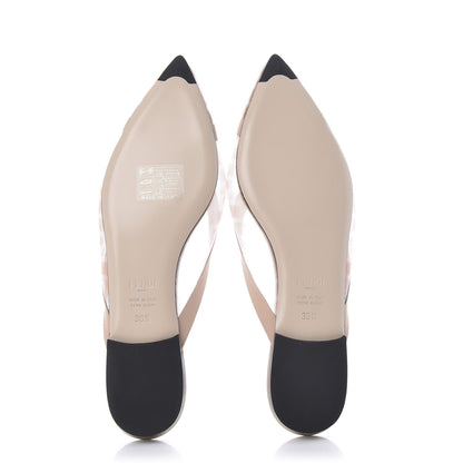 Fendi Technical Mesh FF Colibri Flat Mules 36.5 Rose Nudo 5 of 8