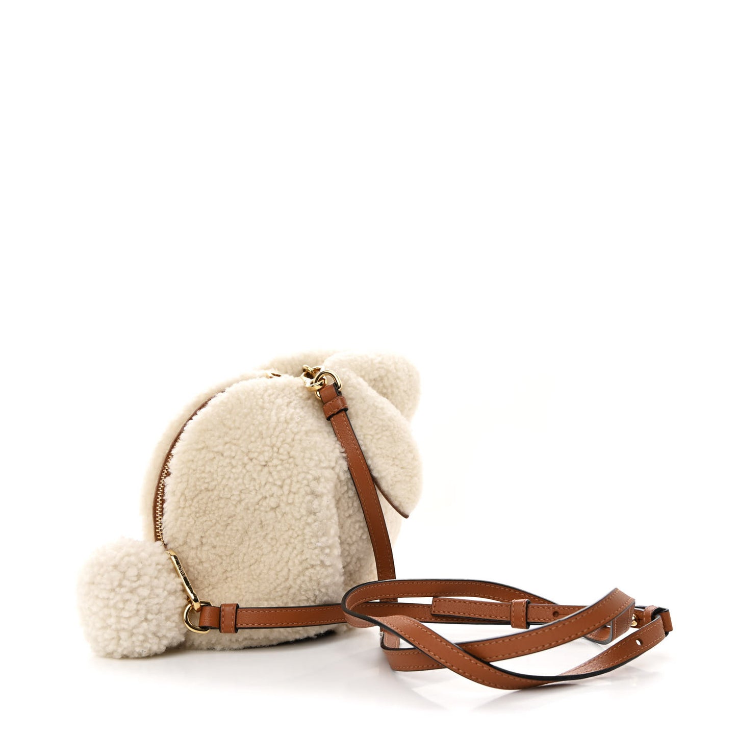 Shearling Mini Bunny Crossbody Bag Natural