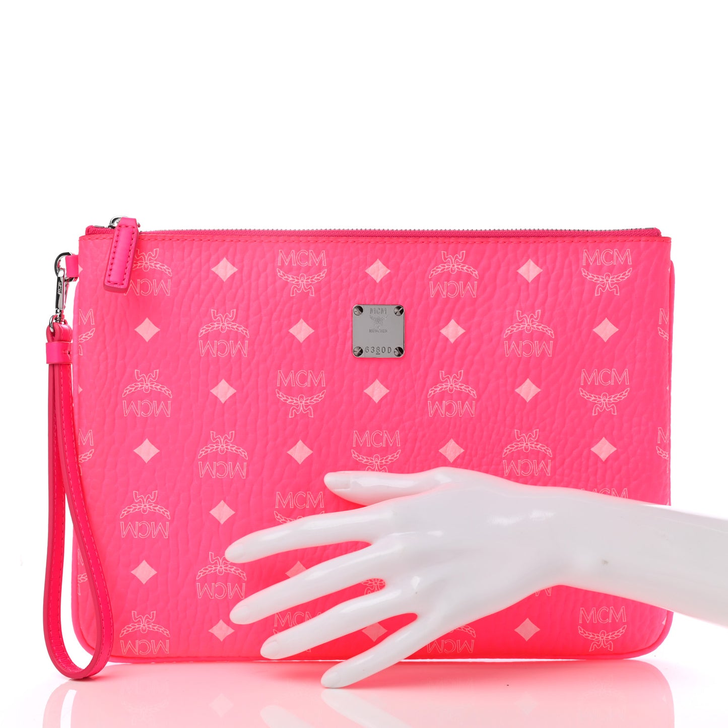 Visetos Wristlet Zip Pouch Neon Pink