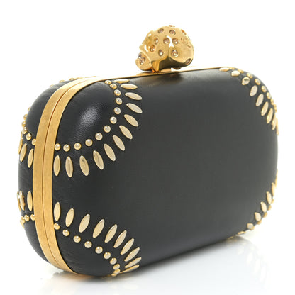 Alexander McQueen Nappa Studded Skull Box Clutch Black 3 of 16