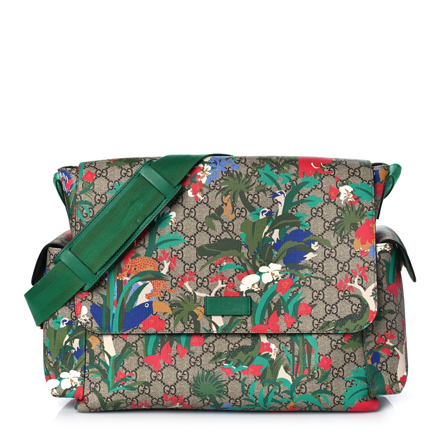 Gucci GG Supreme Monogram Jungle Diaper Bag Green 1 of 9