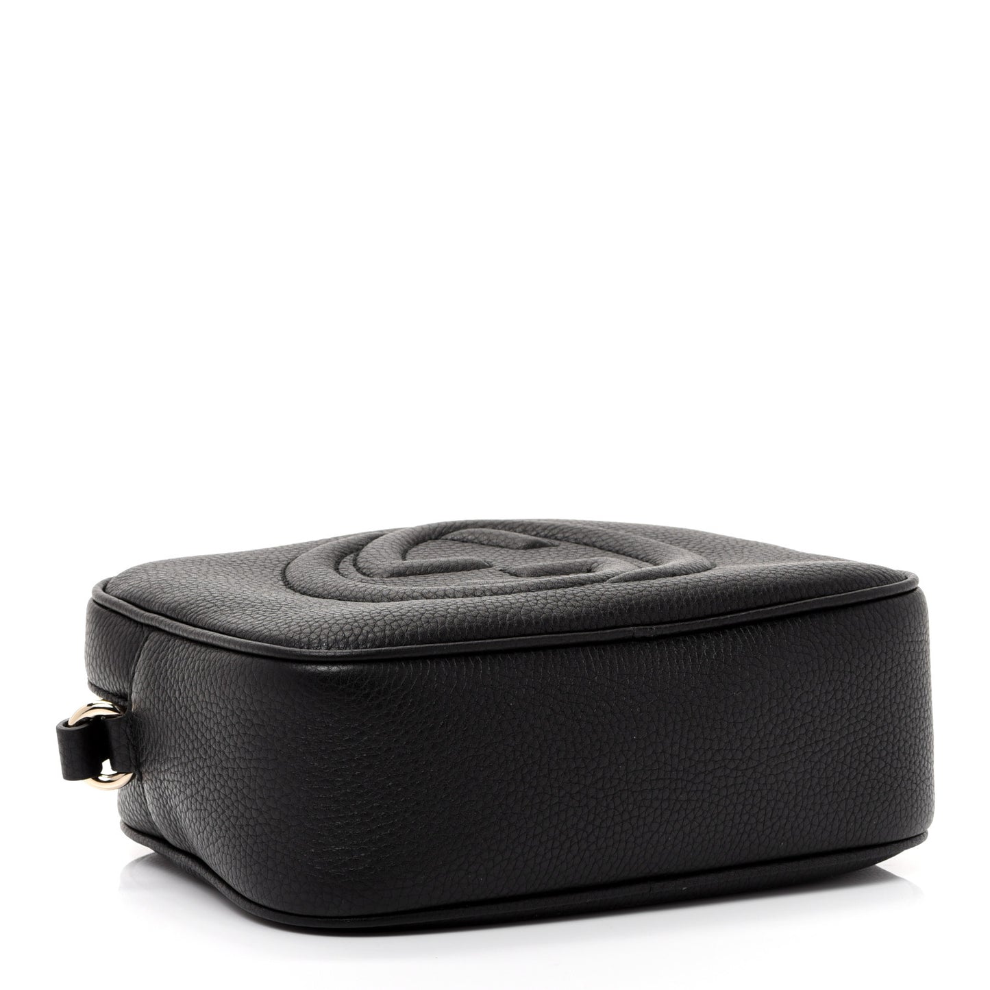 Pebbled Calfskin Small Soho Disco Bag Black