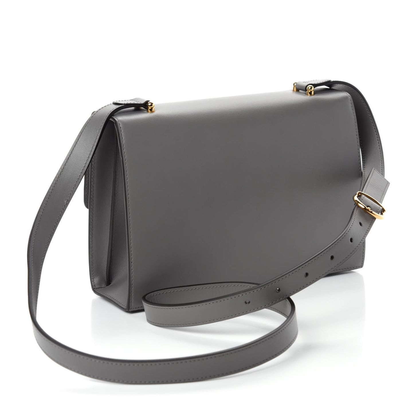 Smooth Calfskin Small Zumi Shoulder Bag Dusty Grey