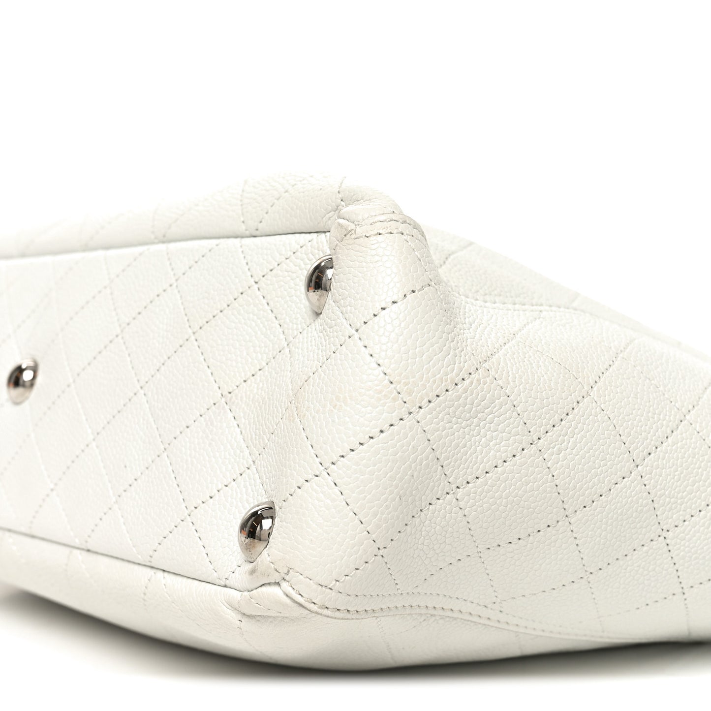 Caviar Stitched CC Pocket Tote White
