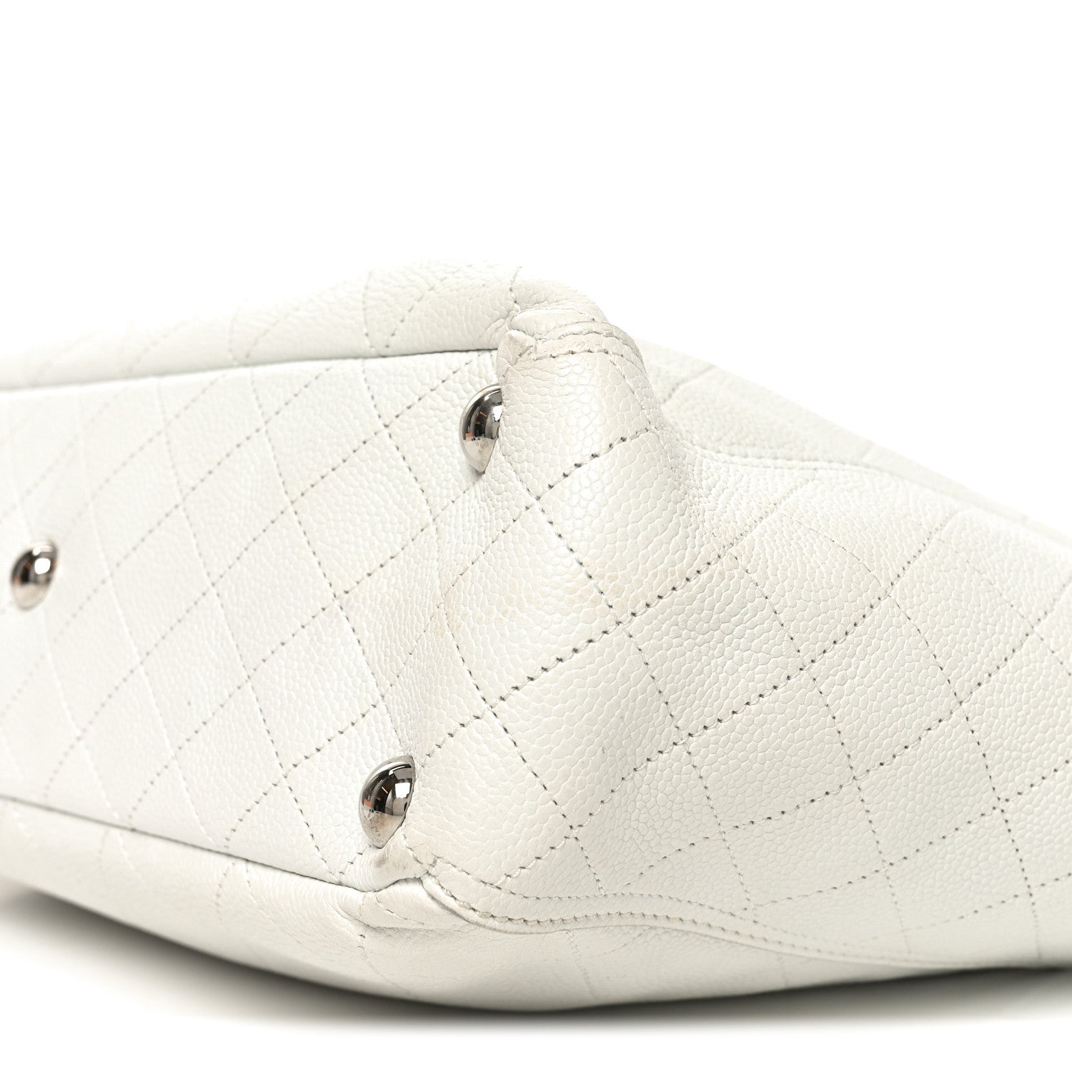 Chanel Caviar Stitched CC Pocket Tote White 10 of 10