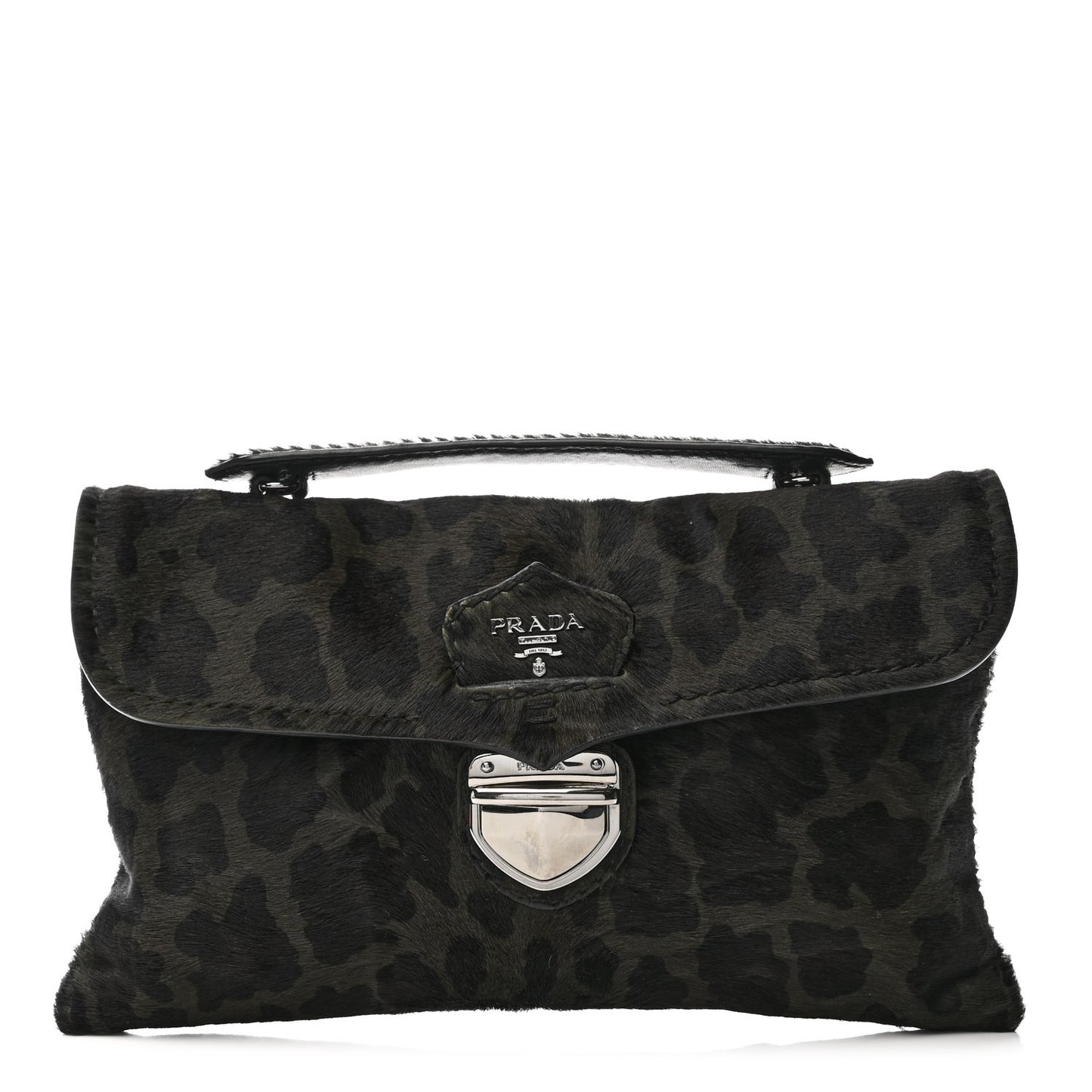 Cavallino Leopard Print Pushlock Envelope Clutch Mimetico