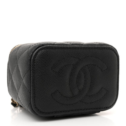 Chanel Caviar Quilted Mini Vanity Case With Chain Black 4 of 11
