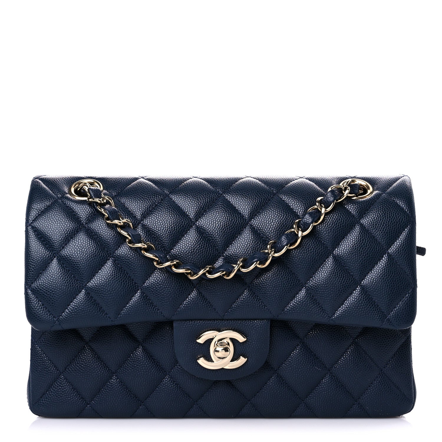 Chanel Caviar Quilted Small Double Flap Navy 1 of 13