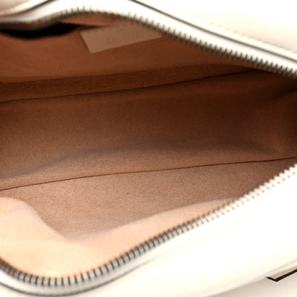 Gucci Calfskin Matelasse Small GG Marmont Chain Shoulder Bag White 5 of 10