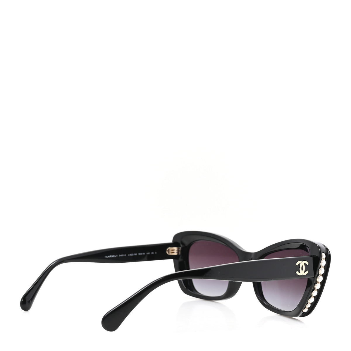 Chanel Acetate Pearl Cat Eye CC Sunglasses 5481-H  Black 4 of 7
