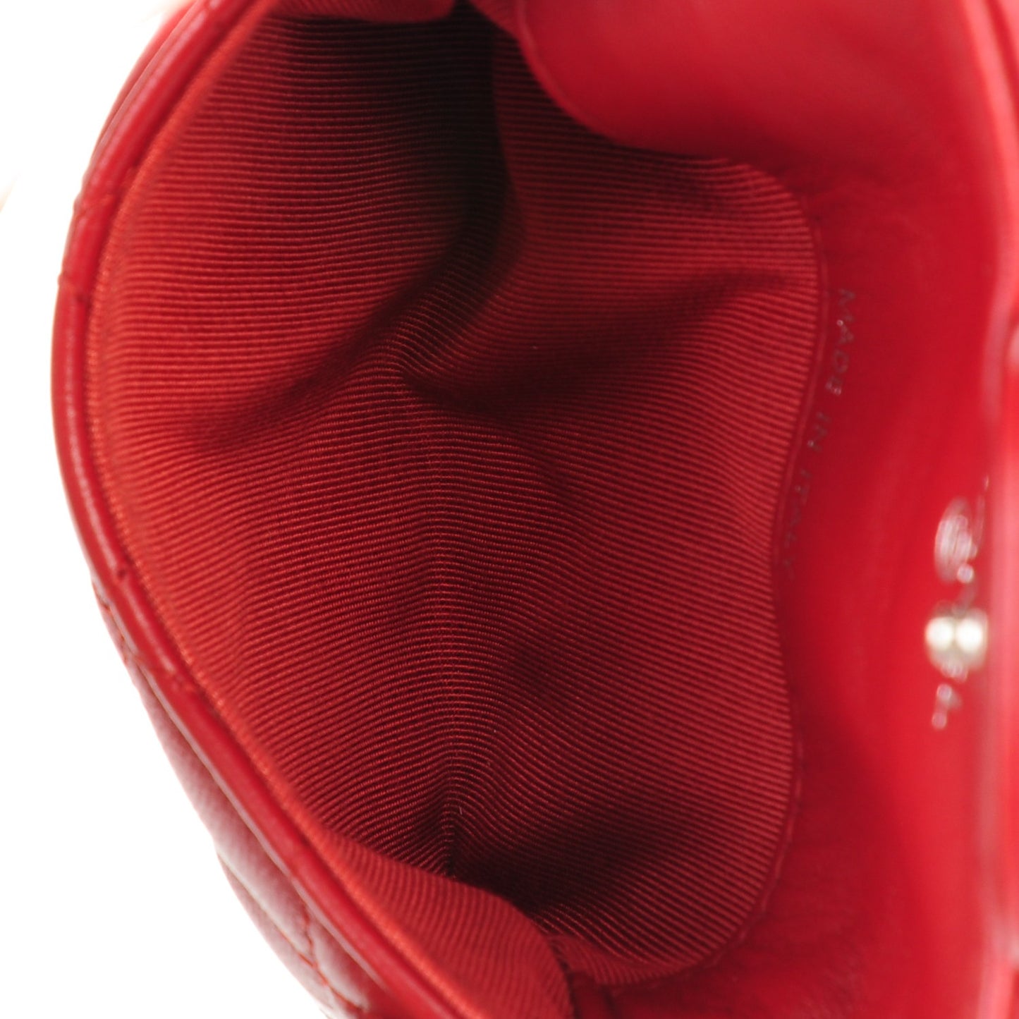 Lambskin Quilted Coin Purse Red