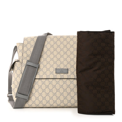 Gucci GG Plus Monogram Messenger Diaper Bag Ecru Grigio 1 of 11