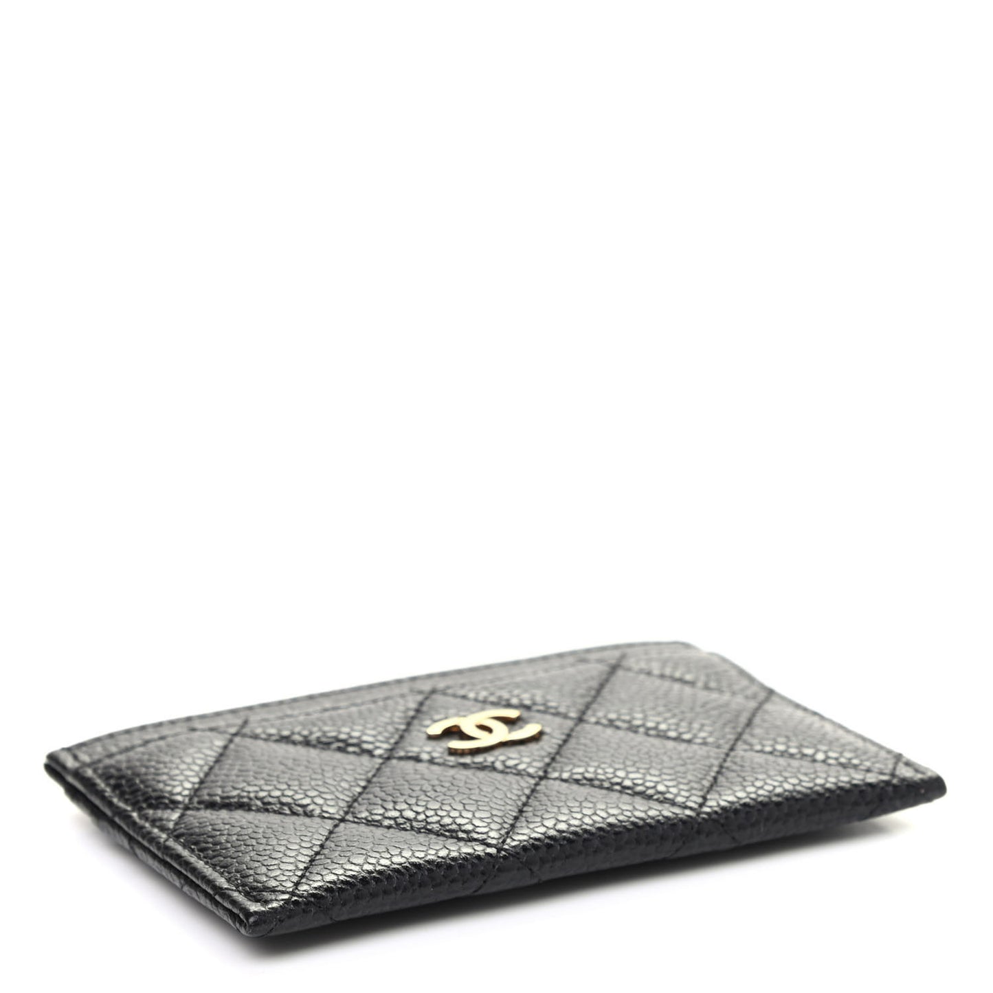 Caviar Quilted Card Holder Black