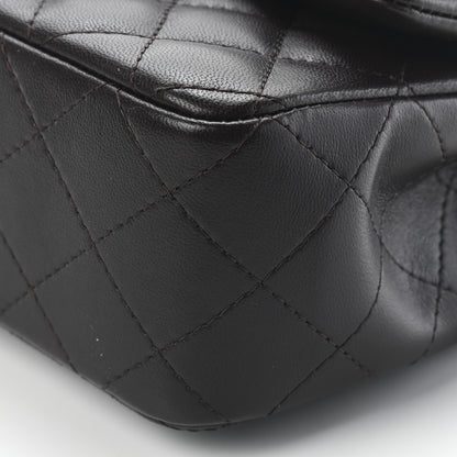 Chanel Lambskin Quilted Mini Rectangular Flap Dark Brown 9 of 9