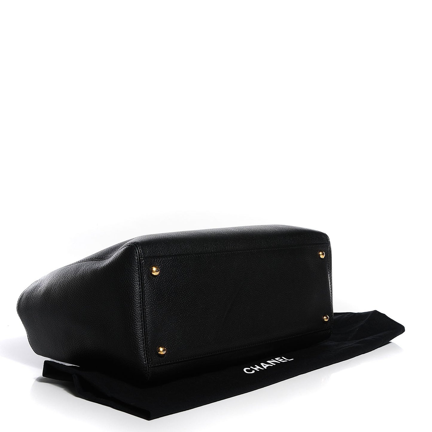 Calfskin Small Cerf Shopper Tote Black