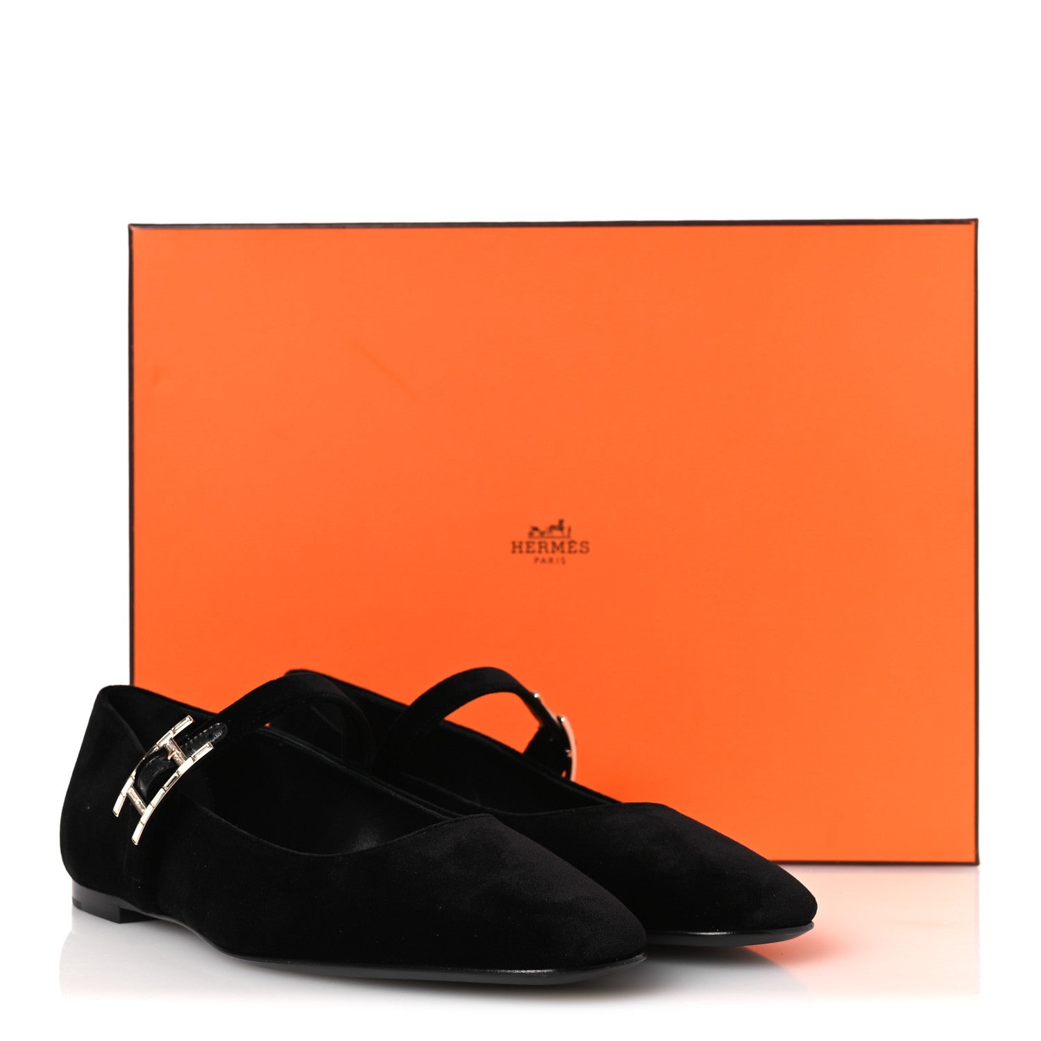 Hermes Velvet Crystal Jane Ballet Flats 37 Black 21 of 22