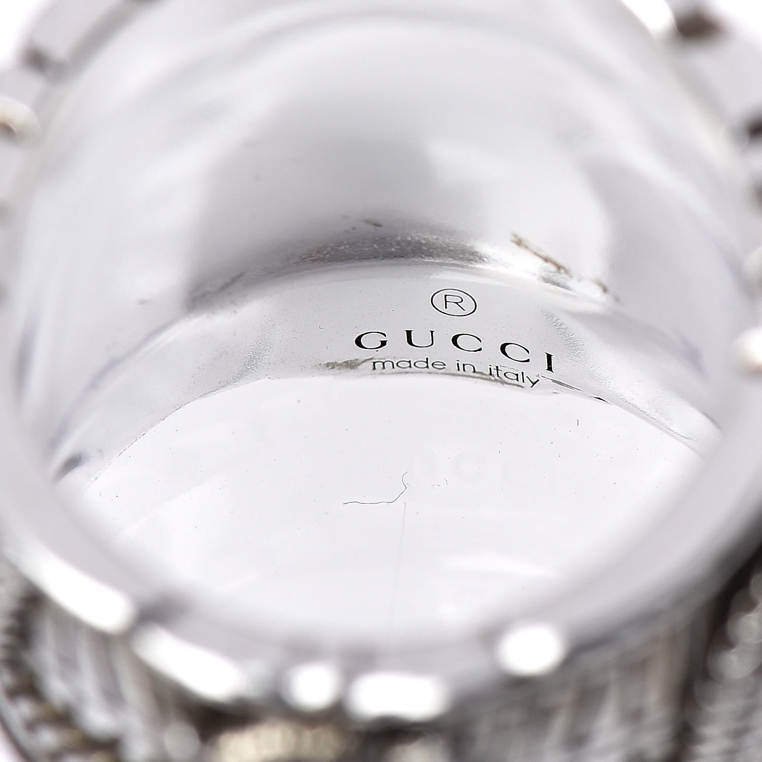 Gucci Sterling Silver Resin Large Garden Ring 54 6.75 5 of 5
