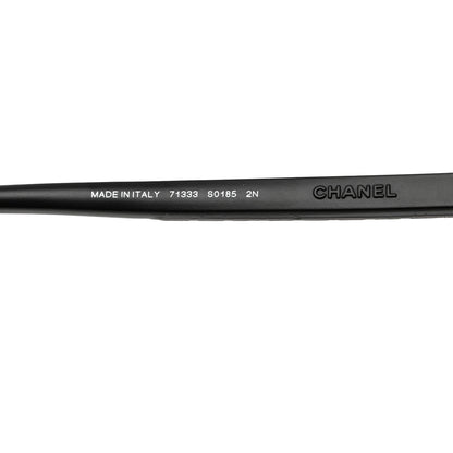 Chanel Acetate Wood Rubber Square Sunglasses S0185 Black 5 of 8