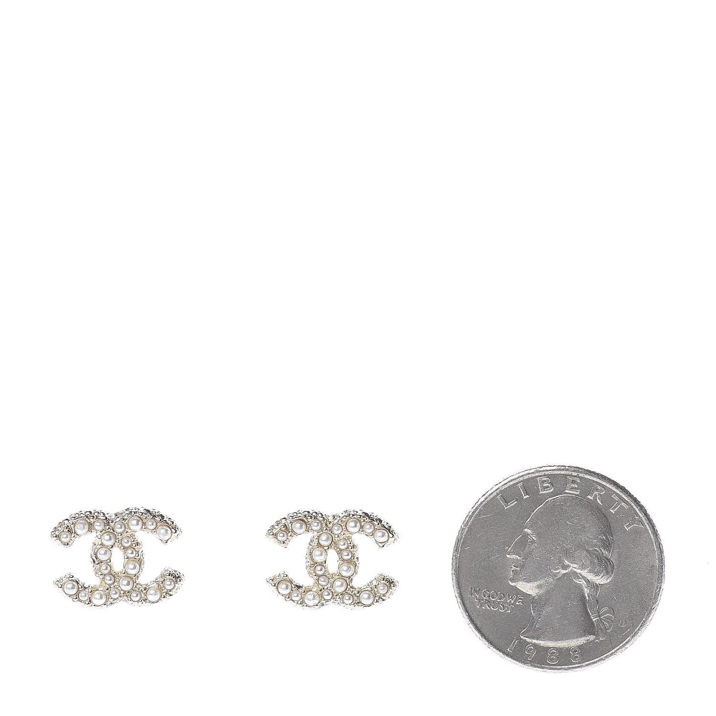 Pearl CC Earrings Light Gold