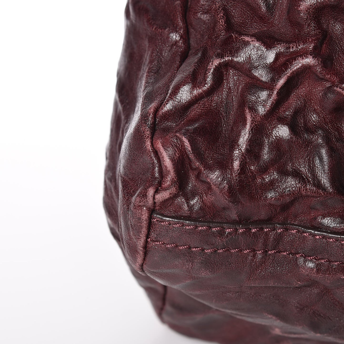 Tumbled Sheepskin Small Pandora Oxblood