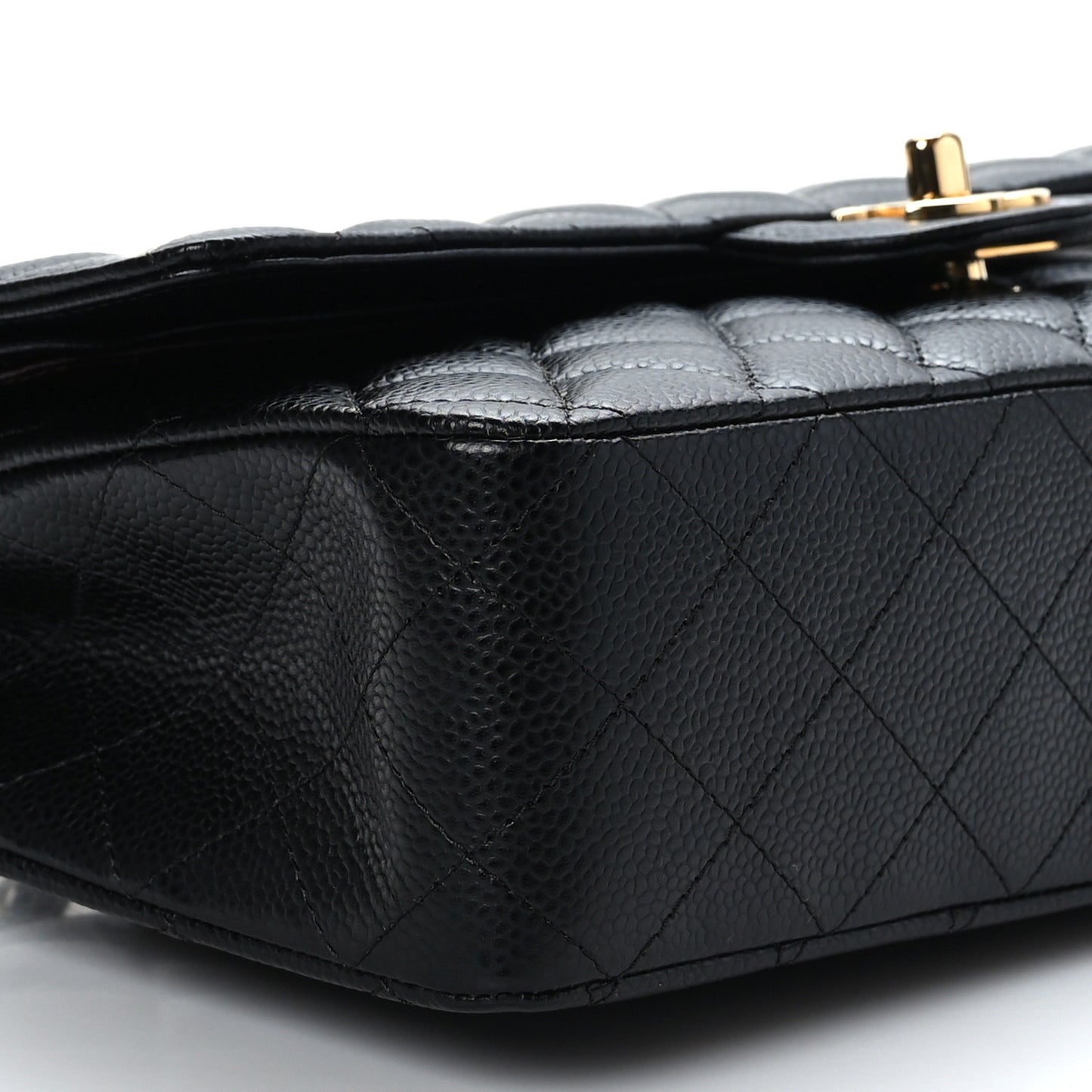 Caviar Quilted Medium Double Flap Black