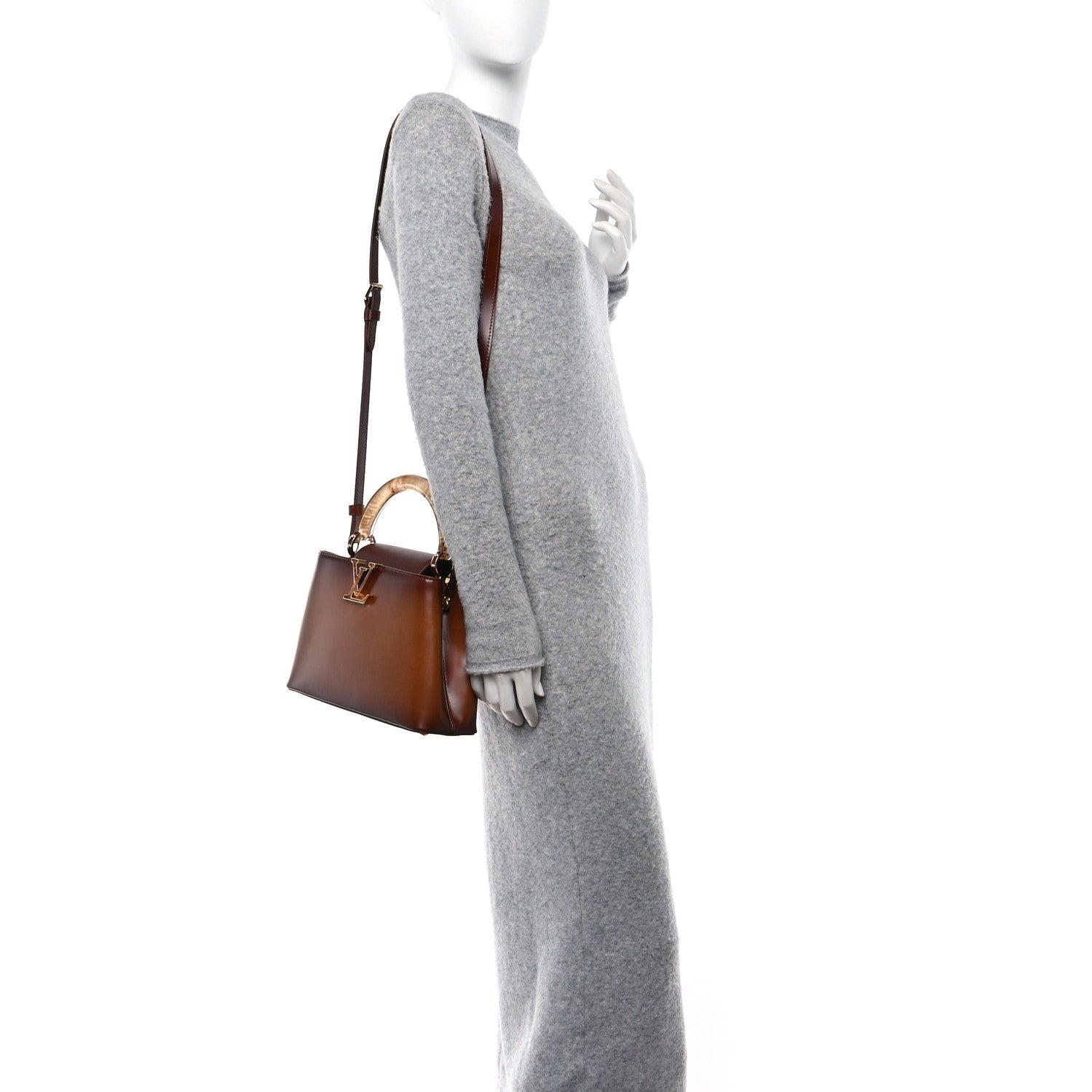 Louis Vuitton Calfskin Resin Capucines BB Smoked Tan 2 of 10