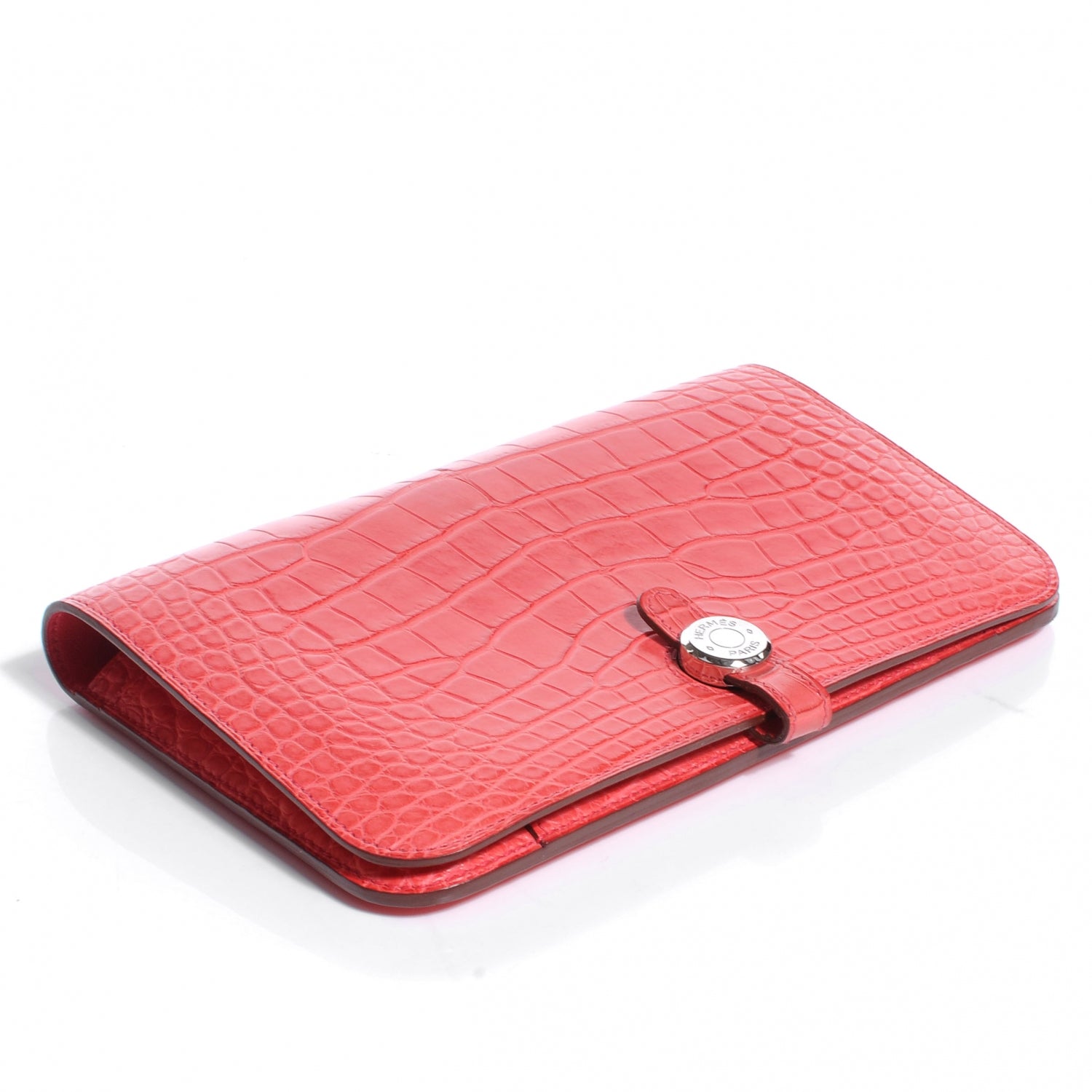Hermes Matte Alligator Dogon Combined Wallet Bougainvillea 4 of 8
