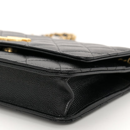 Chanel Caviar Quilted Textured CC Wallet On Chain WOC Black 11 of 11
