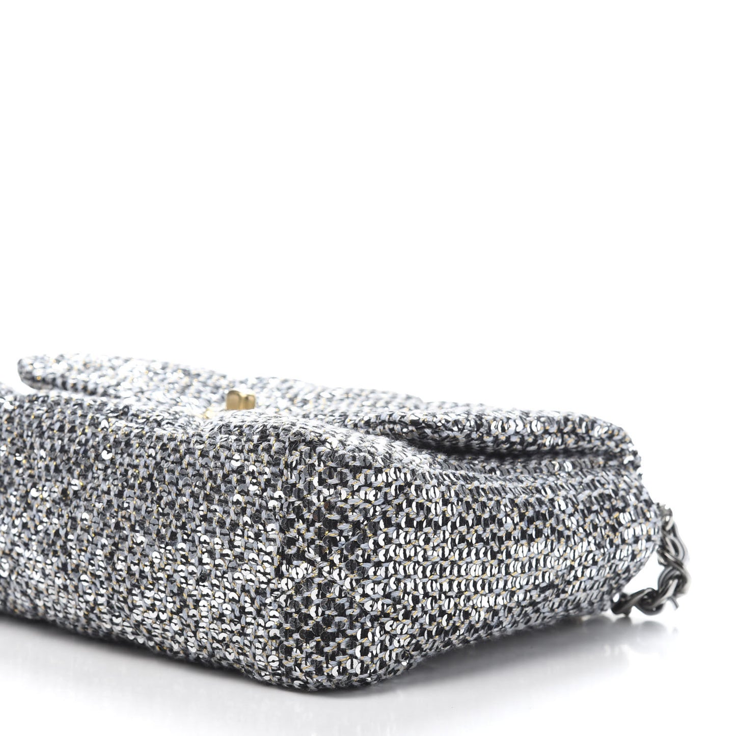 Sequin Quilted Medium 19 Flap Silver