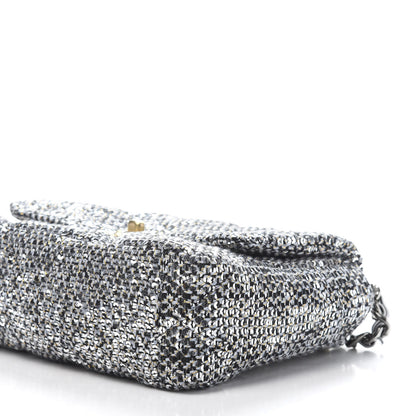Chanel Sequin Quilted Medium 19 Flap Silver 9 of 11