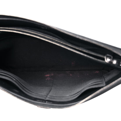 Chanel Caviar Chevron Quilted Small Zipped Boy Pouch Black 7 of 17