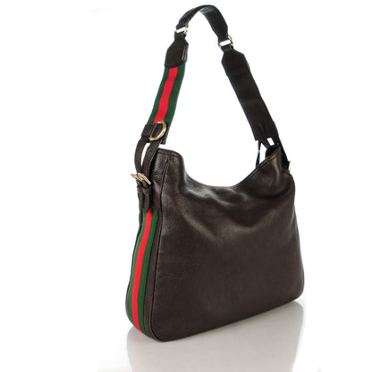 Gucci Pebbled Calfskin Medium Heritage Shoulder Bag Dark Brown 3 of 7