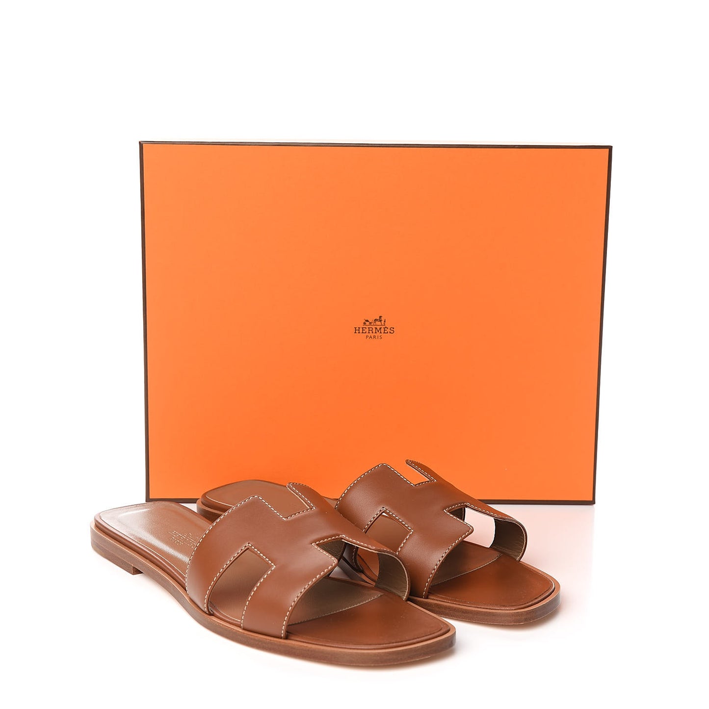 Box Calfskin Oran Sandals 39 Gold