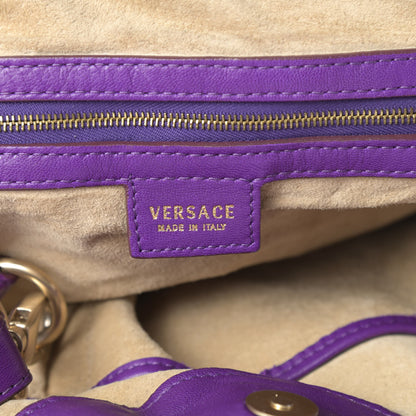 Versace Calfskin Coated Canvas Printed Tote Purple 6 of 11