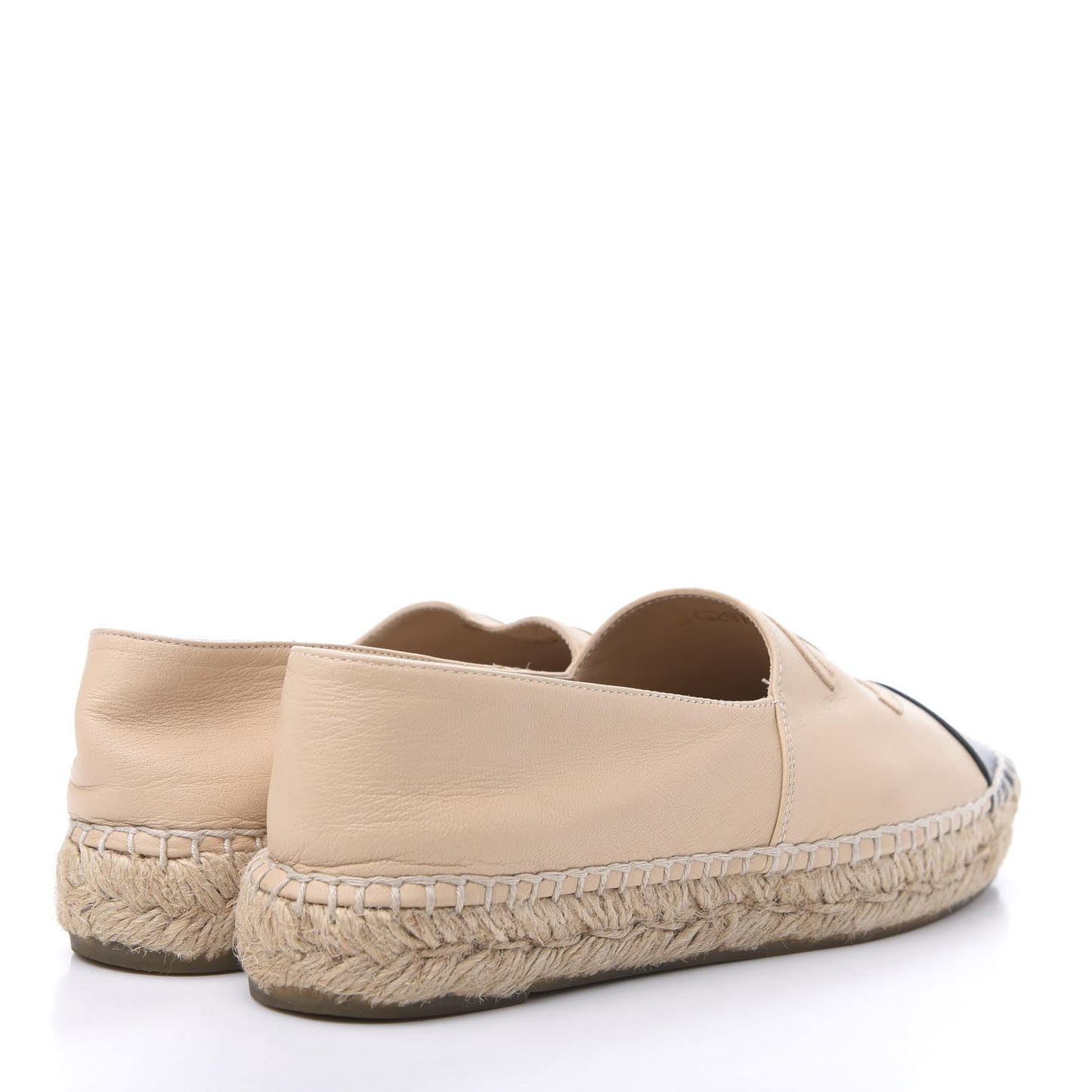 Lambskin CC Espadrilles 36 Beige Black