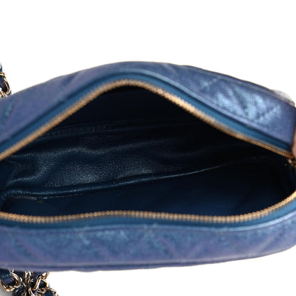 Chanel Iridescent Caviar Quilted Camera Case Blue 4 of 4