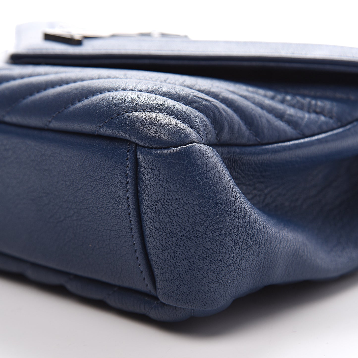Sheepskin Matelasse Monogram Large College Bag Navy