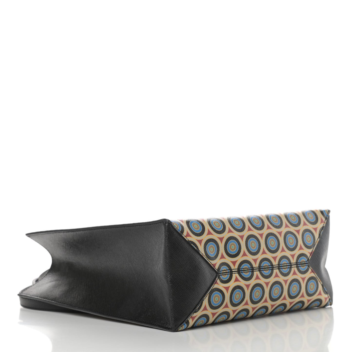 Textured Coated Canvas Egyptian Circles Print Medium Shopper Tote Multicolor