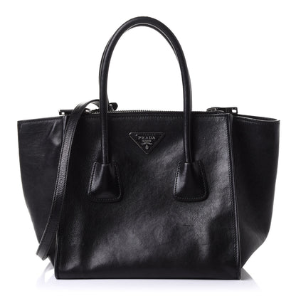 Prada Glace Calf Twin Pocket Tote Black 1 of 13